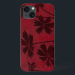 Flowerhead Silhouettes on Crimson Background iPhone 13 Case<br><div class="desc">Flowerhead silhouettes are set against a crimson background in this contemporary botanical painting. The deep red of the backdrop serves as a great accent for the floral shadows depicted in this piece.</div>