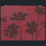 Flowerhead Silhouettes on Crimson Background iPad Smart Cover<br><div class="desc">Flowerhead silhouettes are set against a crimson background in this contemporary botanical painting. The deep red of the backdrop serves as a great accent for the floral shadows depicted in this piece.</div>