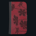 Flowerhead Silhouettes on Crimson Background Samsung S4 Wallet Case<br><div class="desc">Flowerhead silhouettes are set against a crimson background in this contemporary botanical painting. The deep red of the backdrop serves as a great accent for the floral shadows depicted in this piece.</div>