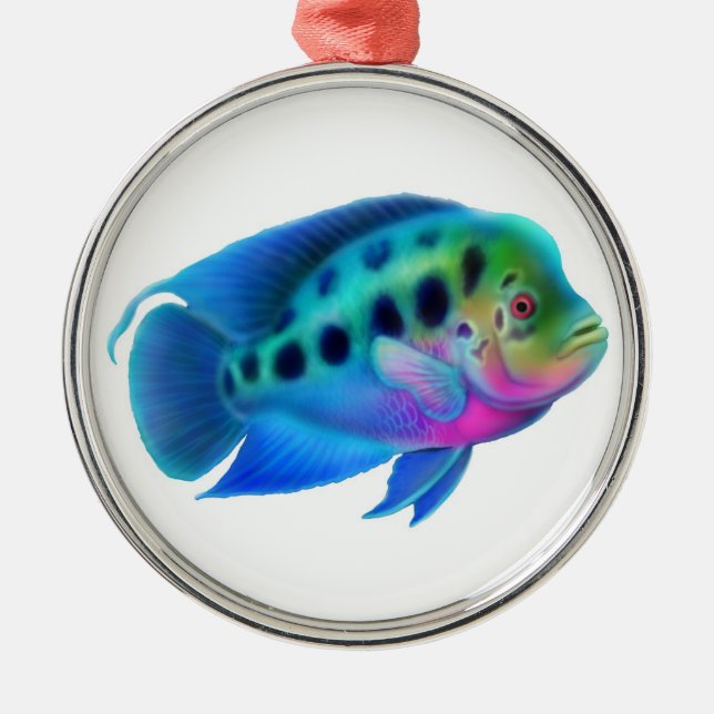 Flowerhorn Cichlid Aquarium Fish Ornament (Front)
