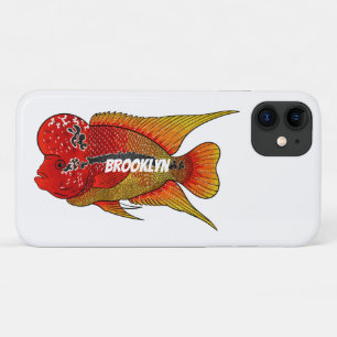 Flowerhorn cichlid fish cartoon illustration  Case-Mate iPhone case