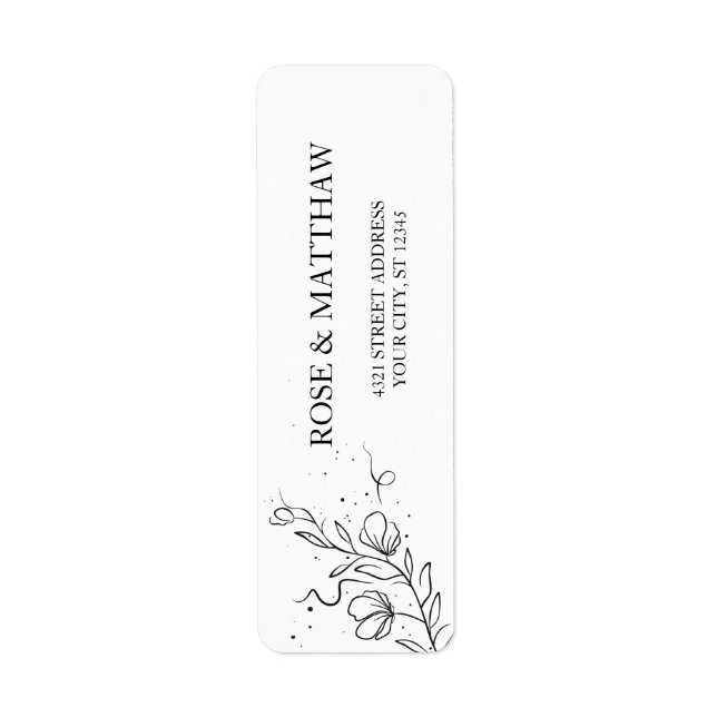 Flowering branch and drops of ink Return Address   (Front)