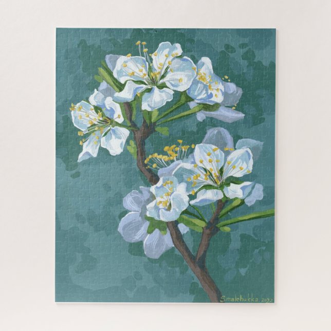 Flowering branch of the apple tree jigsaw puzzle (Vertical)