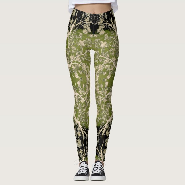 Flowering Branches Pattern Leggings (Front)