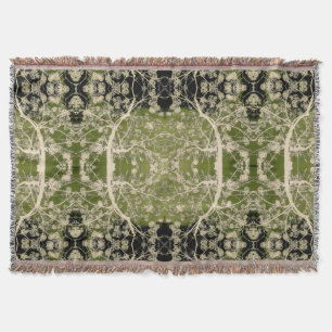 Flowering Branches Pattern Throw Blanket