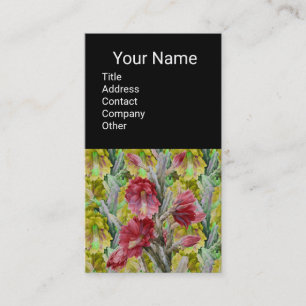 FLOWERING CACTUS ,RED PINK YELLOW FLOWERS Floral Business Card