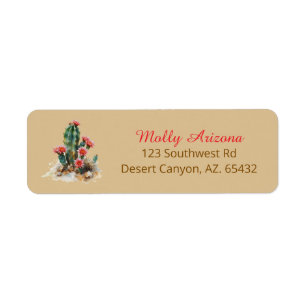 Flowering Cactus Return Address Label