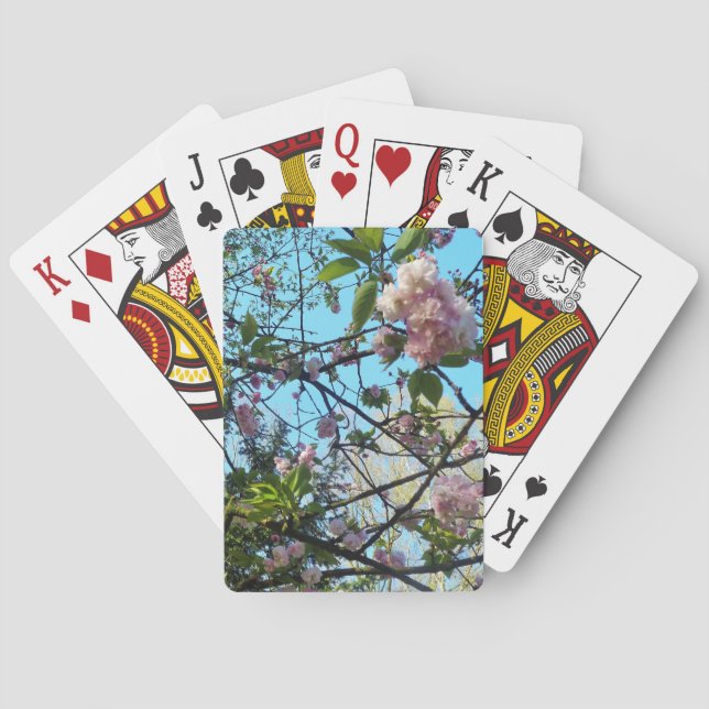 Flowering Cherry, Blossom, Nature, Pink Flower Playing Cards (Back)