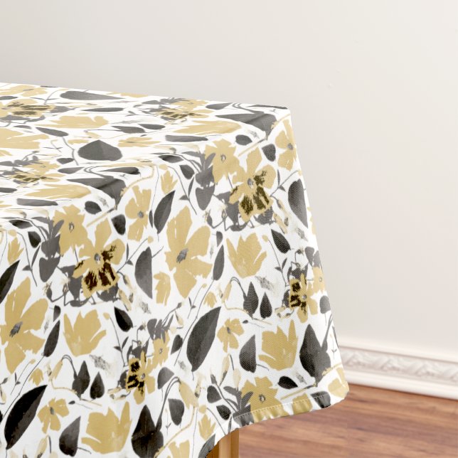 Flowering Clematis Vine Watercolor Floral Tablecloth (Flowering Clematis Vine Watercolor Floral Tablecloth from Studio Posies.)