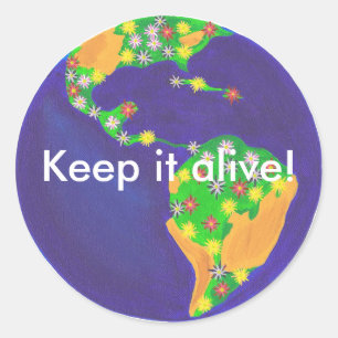 Flowering Earth, Keep it alive, earth day stickers