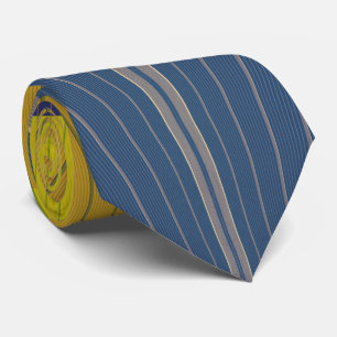 Flowering Fields Modern Abstract Blue Yellow Tie