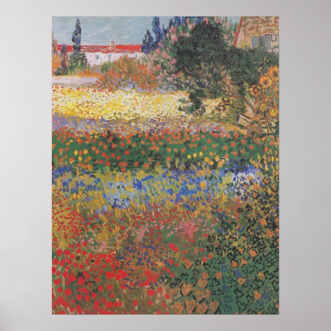 Flowering Garden (1888) by Van Gogh Poster (Front)
