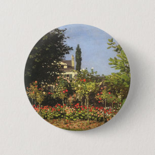 Flowering Garden at Sainte Adresse by Claude Monet 6 Cm Round Badge