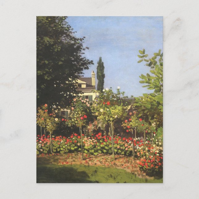 Flowering Garden at Sainte Adresse by Claude Monet Postcard (Front)