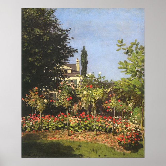Flowering Garden at Sainte Adresse by Claude Monet Poster (Front)