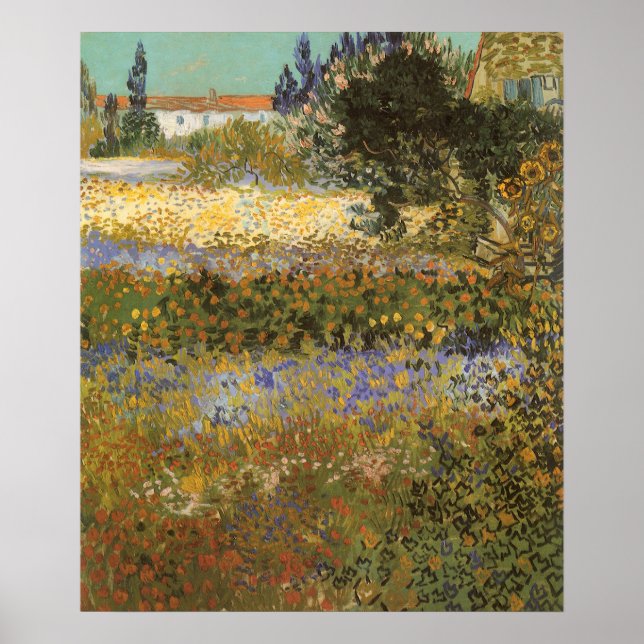 Flowering Garden by Vincent van Gogh Poster (Front)