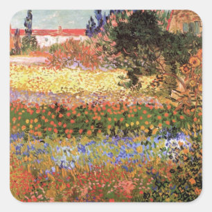 Flowering Garden by Vincent van Gogh Square Sticker