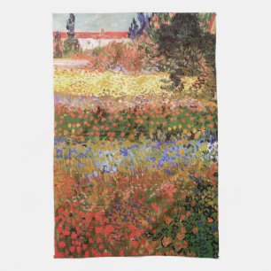 Flowering Garden by Vincent van Gogh Tea Towel