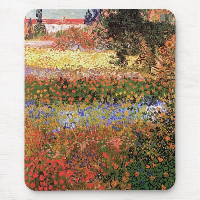 Flowering Garden,Vincent van Gogh. Mouse Pad (Front)