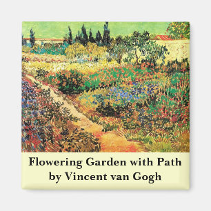 Flowering Garden with Path by Vincent van Gogh Magnet