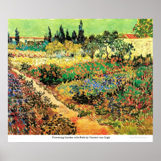 Flowering Garden with Path by Vincent van Gogh Poster