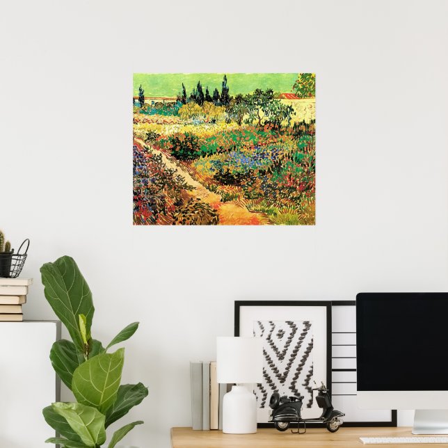 Flowering Garden with Path by Vincent van Gogh Poster (Home Office)