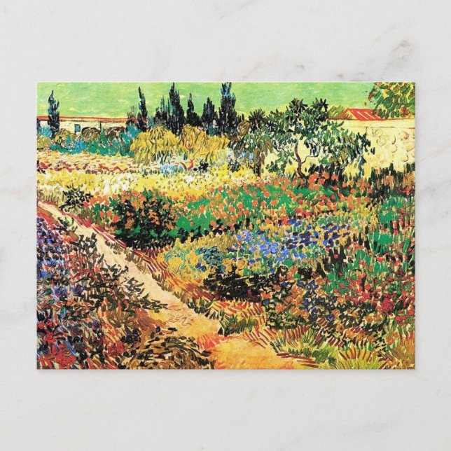 Flowering Garden with Path, Vincent van Gogh Postcard (Front)