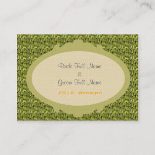 Flowering green wedding reception note card. enclosure card