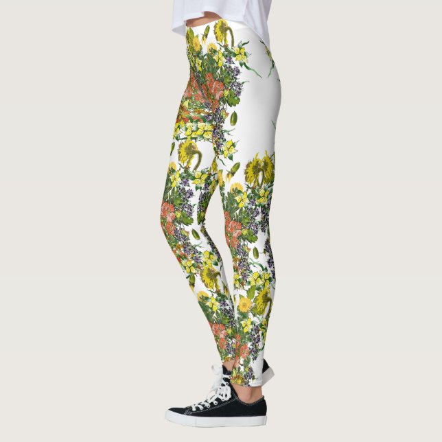 Flowering Illustrations Leggings (Left)