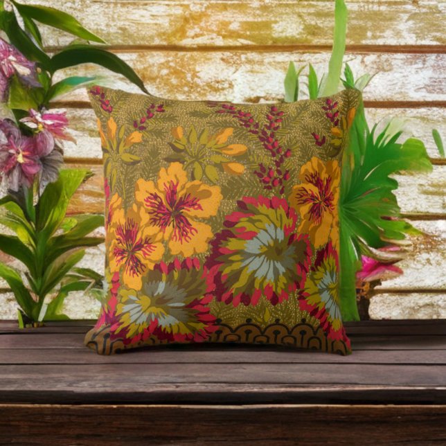 Flowering Nasturtiums Berries Home Decoration  Cushion (Creator Uploaded)