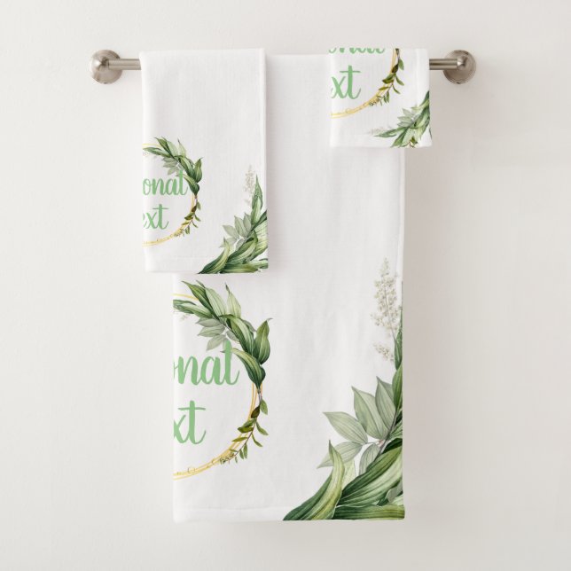 Flowering Olive Tree Branches  Bath Towel Set (Insitu)