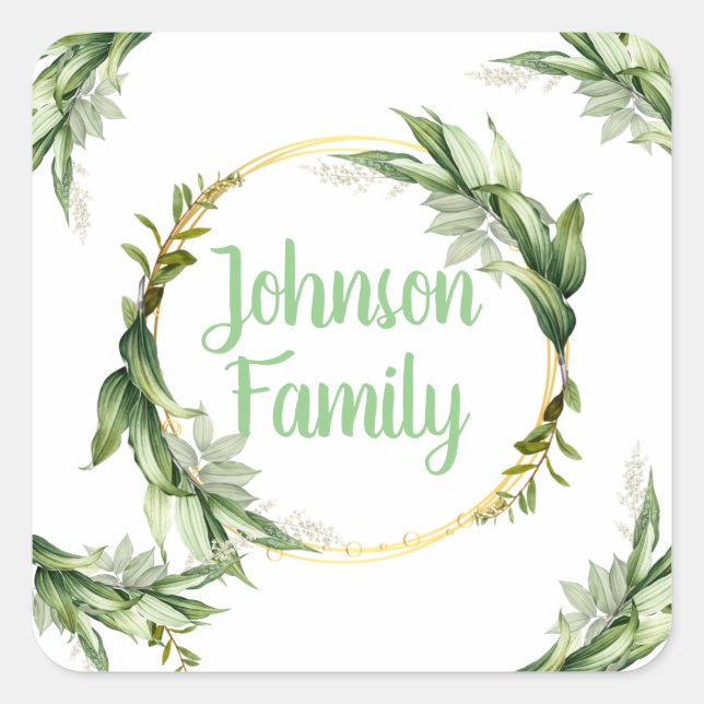 Flowering Olive Tree Branches  Square Sticker (Front)