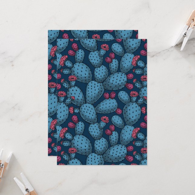 Flowering opuntia (Front/Back In Situ)