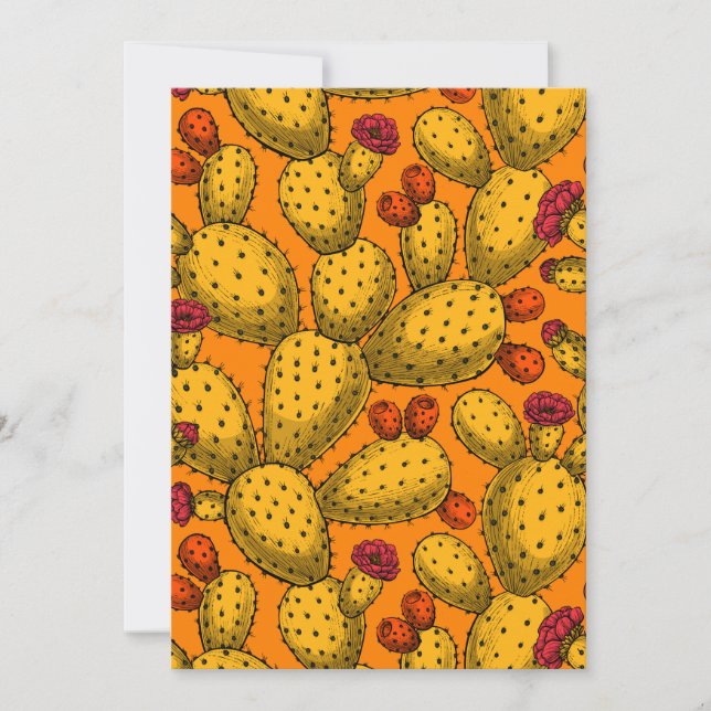 Flowering opuntia in yellow (Front)