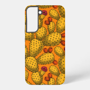 Flowering opuntia in yellow samsung galaxy case