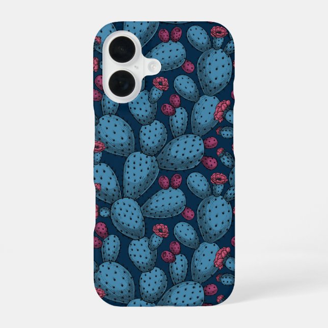 Flowering opuntia iPhone 16 case (Back)