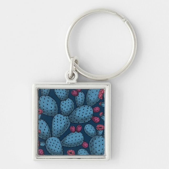 Flowering opuntia key ring (Front)