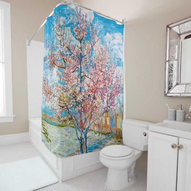 Flowering Peach Tree, Van Gogh Shower Curtain (In Situ)