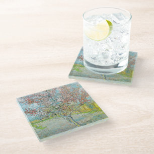 Flowering Peach Tree Vincent van Gogh Glass Coaster