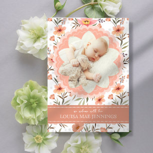 Flowering Photo Birth Announcement