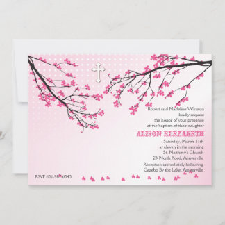Flowering Pink Branches Invitation