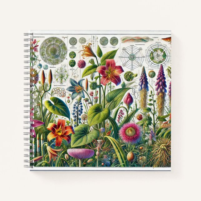 Flowering Plants & Cellular Diagrams Design Notebook (Front)