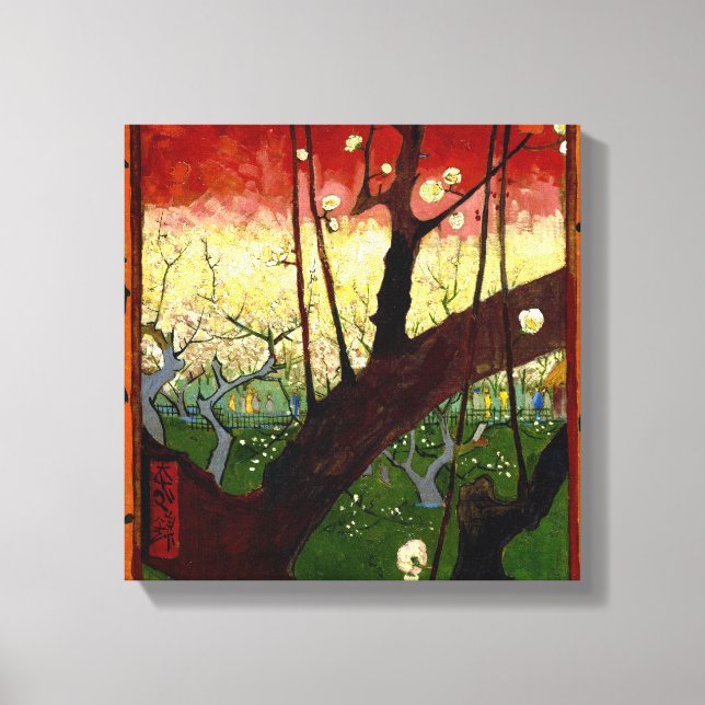 Flowering Plum Tree after Hiroshige by Van Gogh Canvas Print (Front)