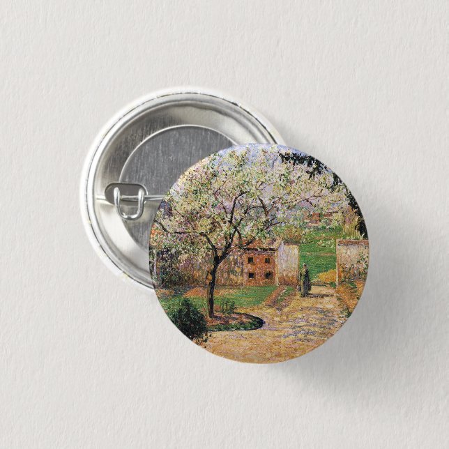 Flowering Plum Tree, Eragny Camille Pissarro   3 Cm Round Badge (Front & Back)