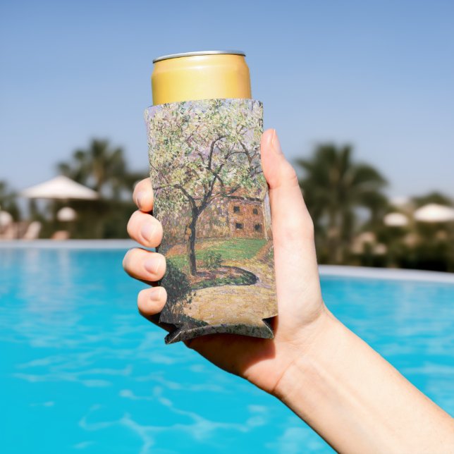 Flowering Plum Tree, Eragny Camille Pissarro   Seltzer Can Cooler (In Situ Pool)