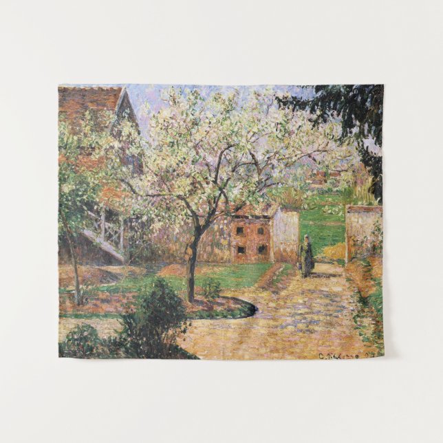 Flowering Plum Tree, Eragny Camille Pissarro   Tapestry (Front (Horizontal))