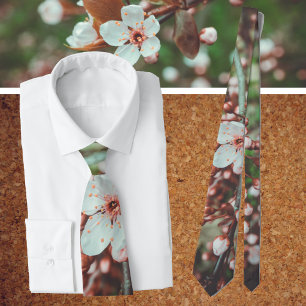 Flowering Plum Tree Tie