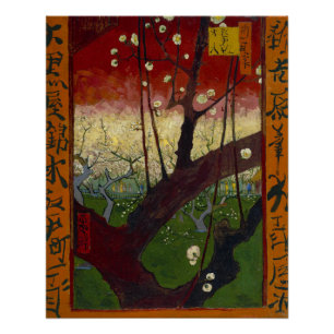 Flowering Plum Tree Vincent Van Gogh Glossy Poster