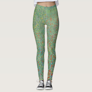 Flowering Poppies - Gustav Klimt Leggings