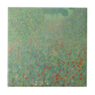 Flowering Poppies - Gustav Klimt Tile